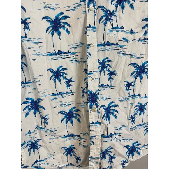 Chubbies Men’s Resort Wear Paradise White/Blue Stretchy Button Down Size Medium - Picture 4 of 8